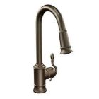 Oil rubbed bronze one-handle pulldown kitchen faucet