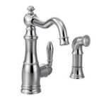 Chrome one-handle kitchen faucet