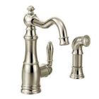 Polished nickel one-handle kitchen faucet