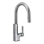 Chrome one-handle pulldown kitchen faucet