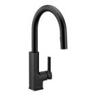 Matte black one-handle pulldown kitchen faucet