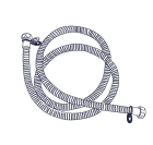 SANTEC, HS-600, 3/8" HEX x 1/2"  ROMAN TUB HAND SHOWER HOSE, CHROME 