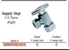 WALTER, ABRBV58C12CA, ANGLE STOP (BALL VALVE) 5/8 O.D. x 1/2  O.D. CHROME 