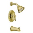 Polished brass Posi-Temp(R) tub/shower