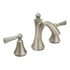 Brushed nickel two-handle bathroom faucet