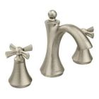 Brushed nickel two-handle bathroom faucet
