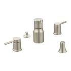Brushed nickel two-handle bidet faucet