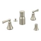 Brushed nickel two-handle bidet faucet
