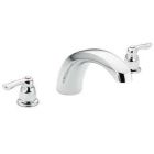 Chrome two-handle roman tub faucet
