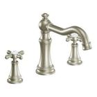 Brushed nickel two-handle roman tub faucet