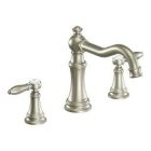 Brushed nickel two-handle roman tub faucet