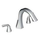 Chrome two-handle roman tub faucet