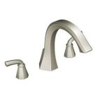 Brushed nickel two-handle roman tub faucet