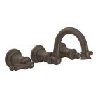 Oil rubbed bronze two-handle wall mount bathroom faucet