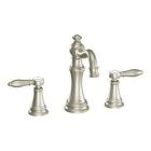 Brushed nickel two-handle bathroom faucet