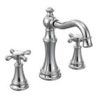 Chrome two-handle bathroom faucet