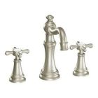 Brushed nickel two-handle bathroom faucet