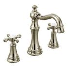 Polished nickel two-handle bathroom faucet