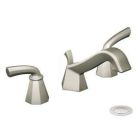 Brushed nickel two-handle bathroom faucet