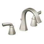 Brushed nickel two-handle bathroom faucet