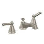 Brushed nickel two-handle bathroom faucet
