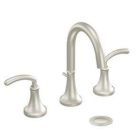 Brushed nickel two-handle bathroom faucet