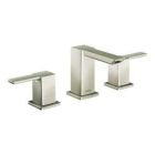 Brushed nickel two-handle bathroom faucet