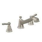 Brushed nickel two-handle roman tub faucet