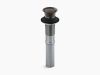 KOHLER, 7124-2BZ BATHROOM POP-UP CLICKER DRAIN WITHOUT OVERFLOW, OIL RUBBED BRONZE