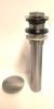 CSB, 398BN-LO, 1 1/4 LAVATORY PUSH POP-UP WASTE, LESS OVERFLOW, AND DOMED COVER, BRUSHED NICKEL